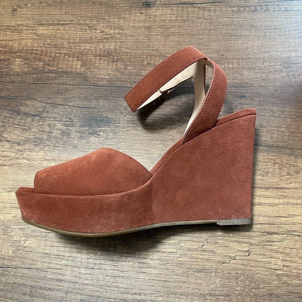 Kate Spade Key Lime Suede Wedge Sandals - Picture 6 of 15